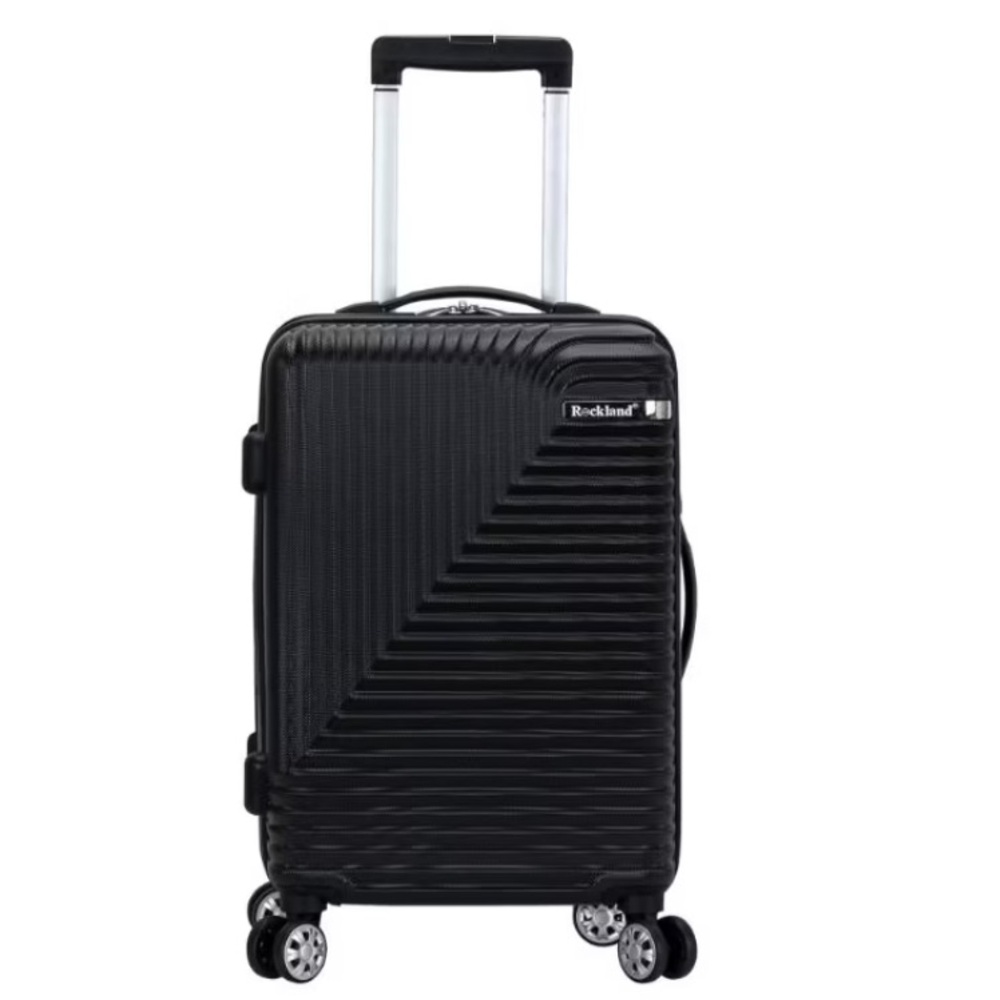 Rockland Star Trail Hardside Spinner Wheel Luggage, Black, Carry-On 20-Inch